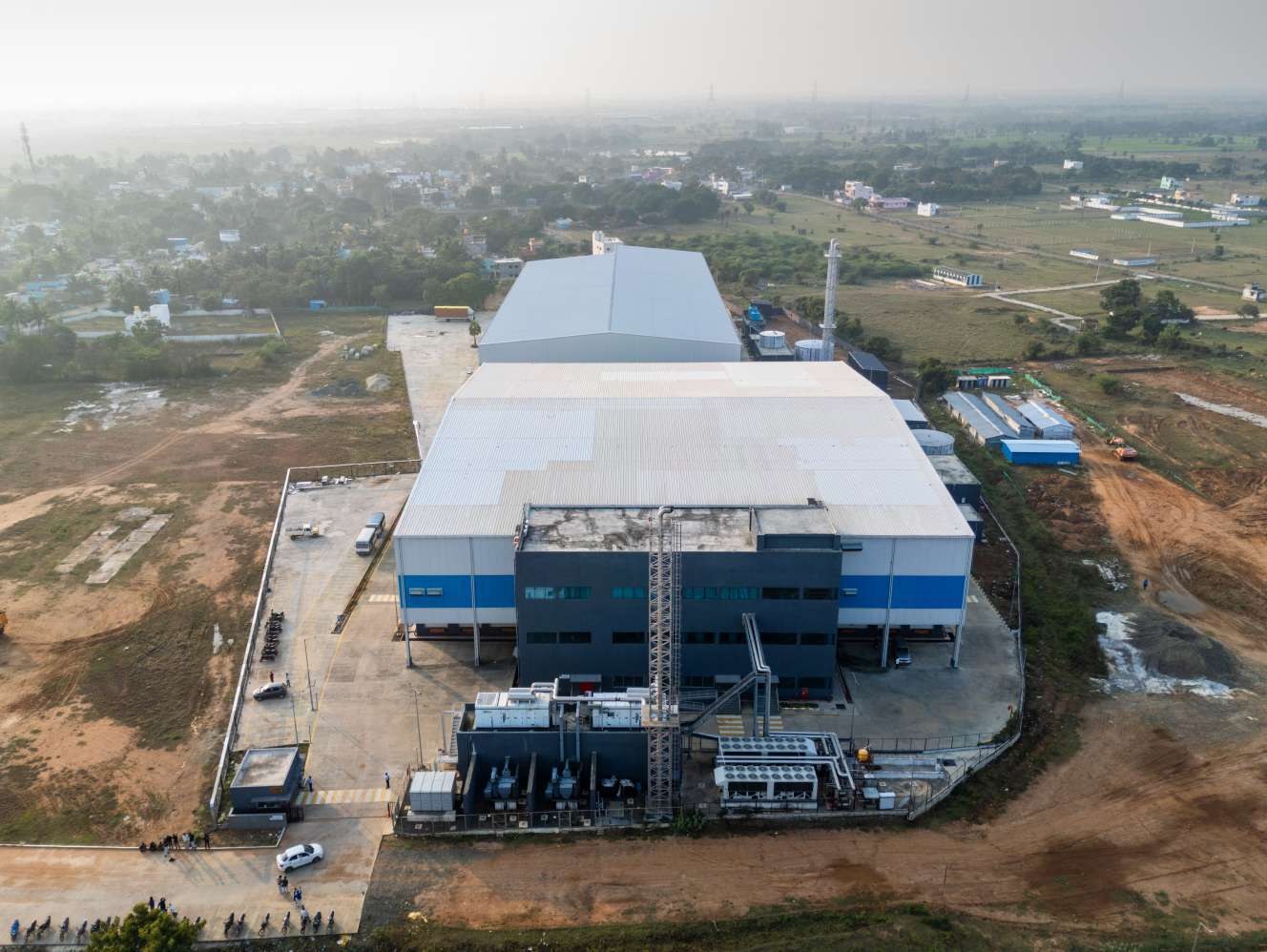 Aerial view of an industrial facility